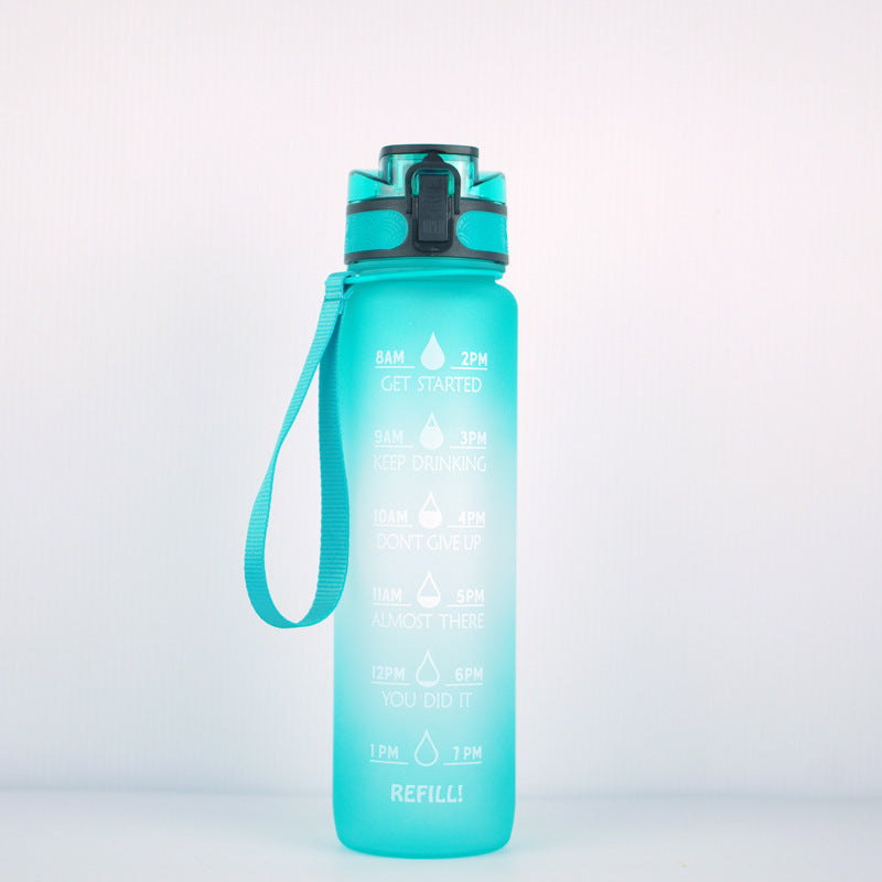 Transparent Motivation Water Bottle 1 Liter Bottled Kawaii Bpa Free Bottle Infuser Plastic Milk Sports Clear Water Bottle Kawaii Cup