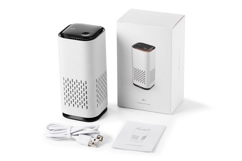 Spring New Arrival Mini Portable Car Air Purifiers With Usb Cable Charging Home Office HEPA Filter Car Air Purifier