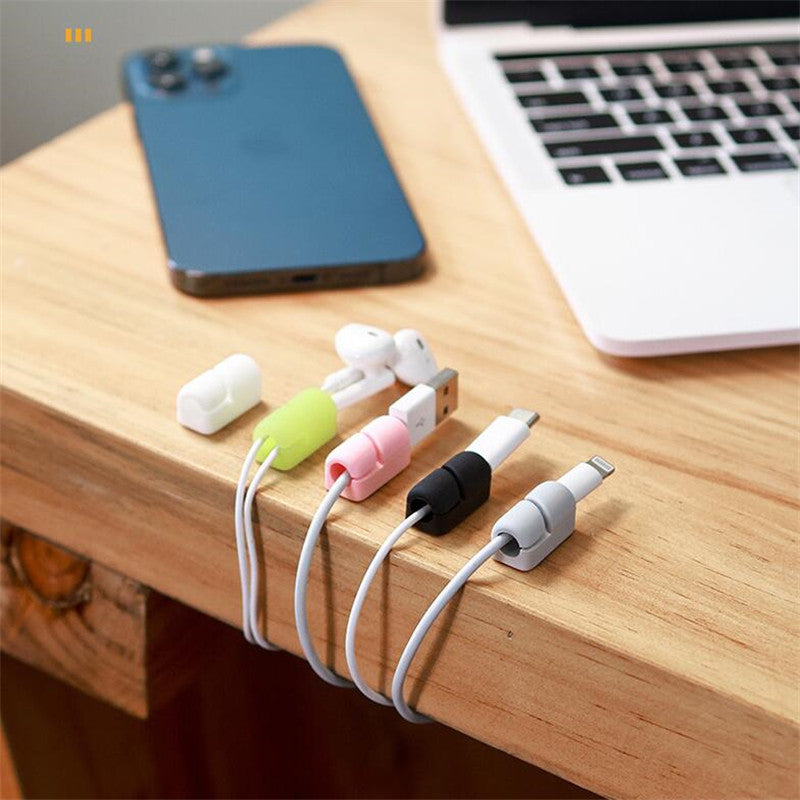 Cable Holder Clips Cable Organizer Silicone USB Processor Winder Desktop Tidy Office Management Clips Cable Protector Winder