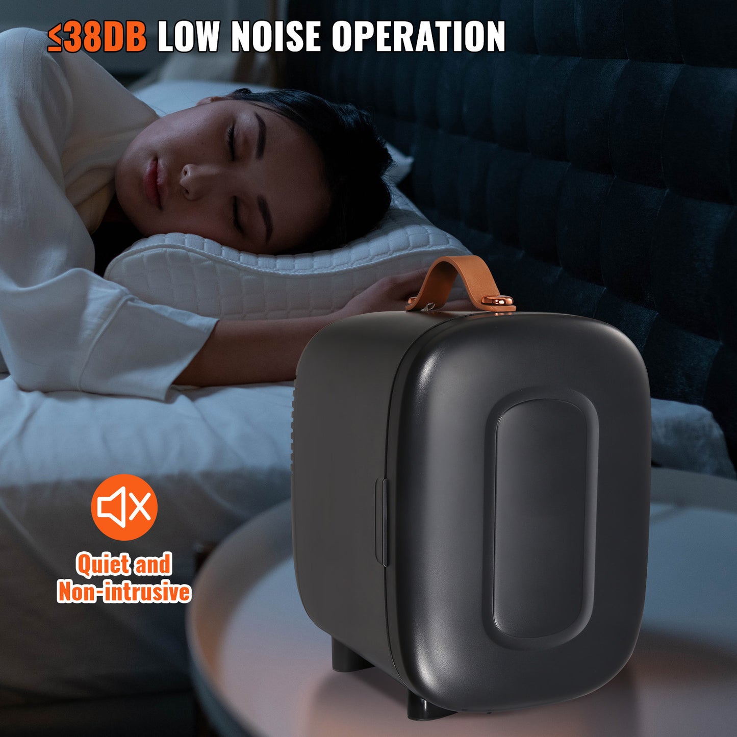 Vevor Mini Fridge for Office, 4 Liter 6 Can Small Refrigerator For Beverage or Food, AC DC Cooler & Warmer, Mute Portable Tiny Fridge For Bedroom Office Dorm Desk Car Travel, ETL Certified, Black