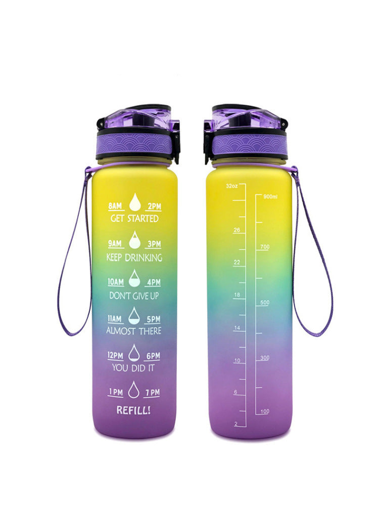 Transparent Motivation Water Bottle 1 Liter Bottled Kawaii Bpa Free Bottle Infuser Plastic Milk Sports Clear Water Bottle Kawaii Cup
