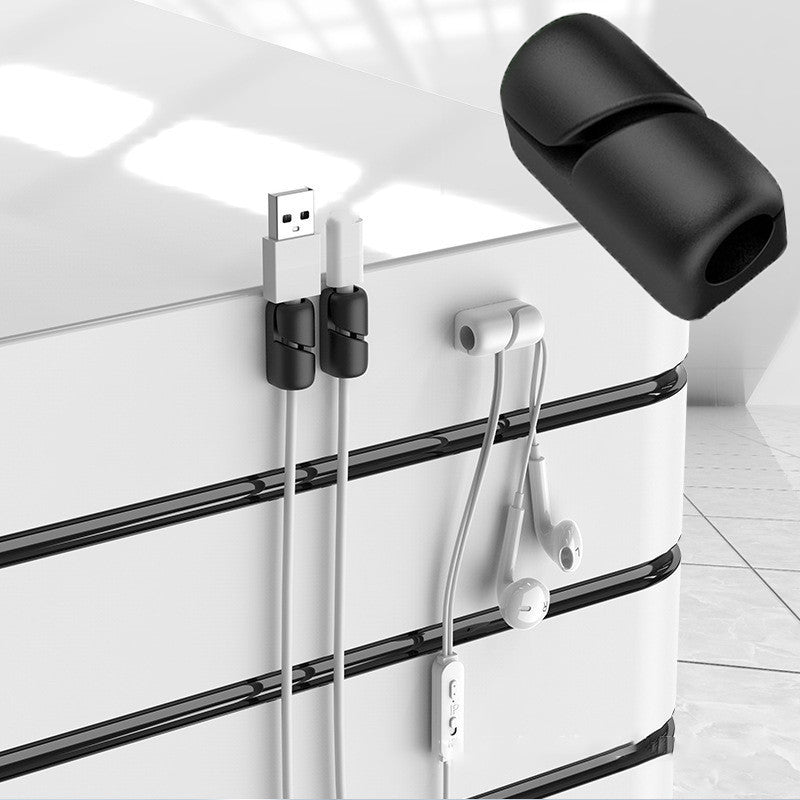 Cable Holder Clips Cable Organizer Silicone USB Processor Winder Desktop Tidy Office Management Clips Cable Protector Winder