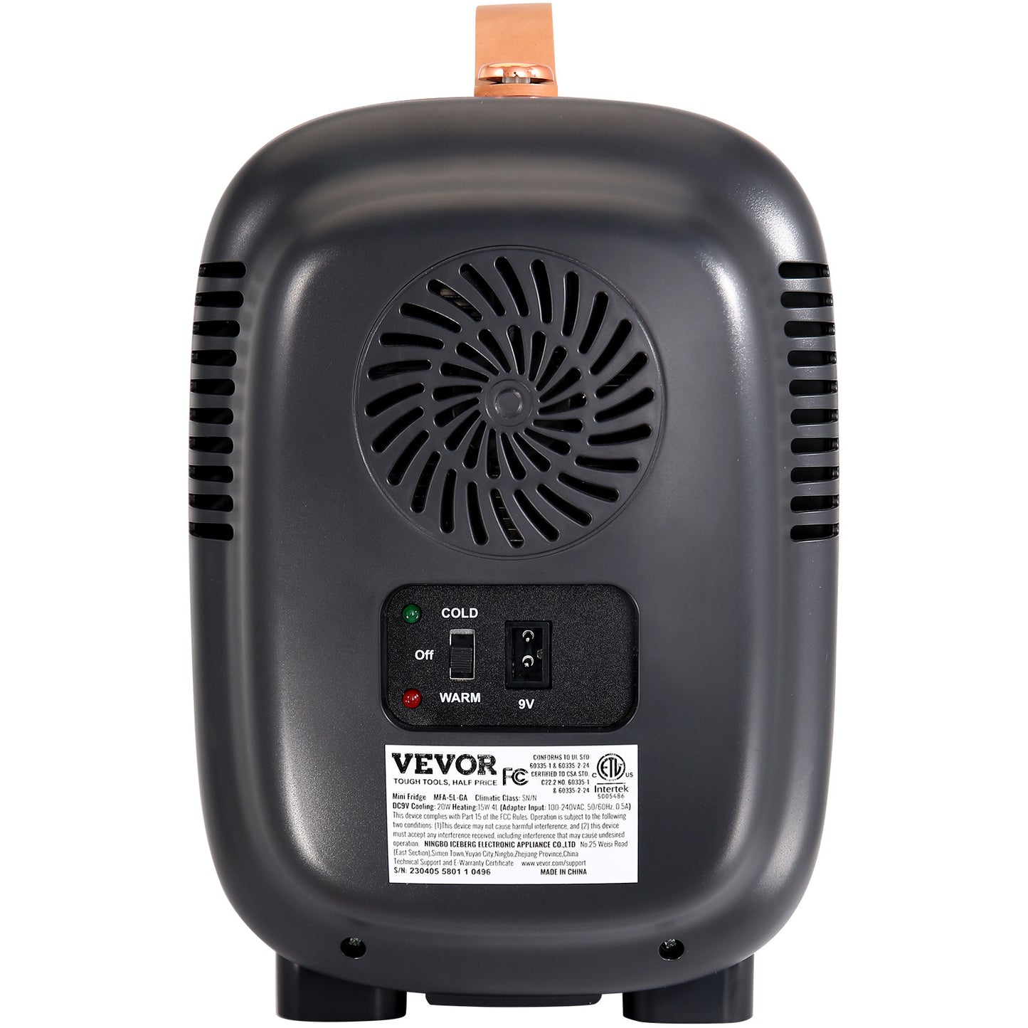 Vevor Mini Fridge for Office, 4 Liter 6 Can Small Refrigerator For Beverage or Food, AC DC Cooler & Warmer, Mute Portable Tiny Fridge For Bedroom Office Dorm Desk Car Travel, ETL Certified, Black