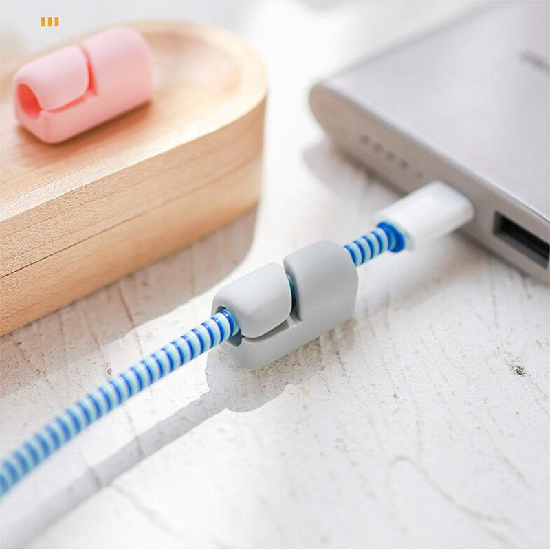 Cable Holder Clips Cable Organizer Silicone USB Processor Winder Desktop Tidy Office Management Clips Cable Protector Winder
