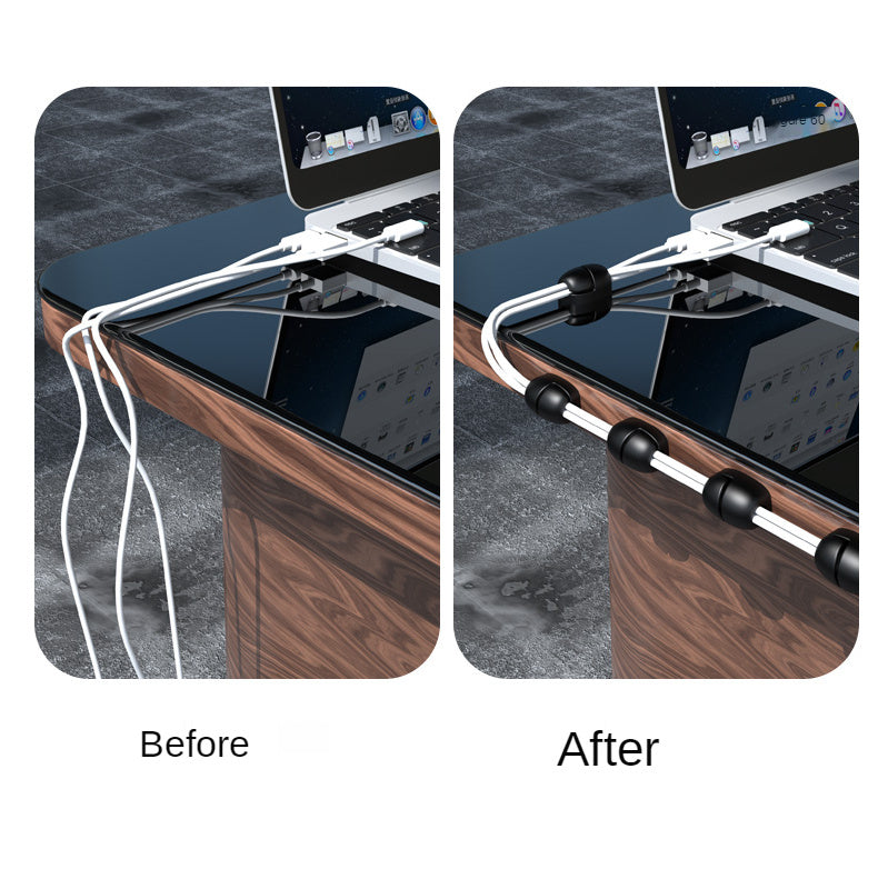 Cable Holder Clips Cable Organizer Silicone USB Processor Winder Desktop Tidy Office Management Clips Cable Protector Winder