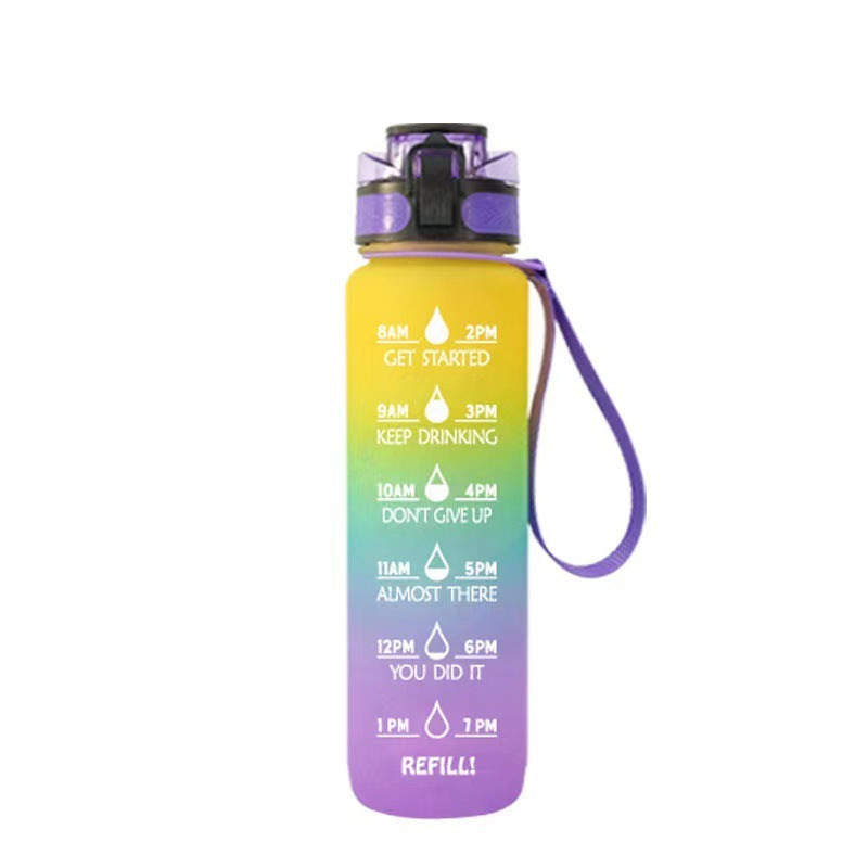 Transparent Motivation Water Bottle 1 Liter Bottled Kawaii Bpa Free Bottle Infuser Plastic Milk Sports Clear Water Bottle Kawaii Cup