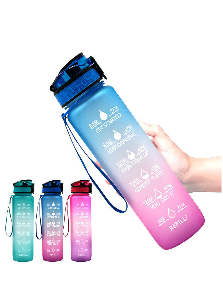 Transparent Motivation Water Bottle 1 Liter Bottled Kawaii Bpa Free Bottle Infuser Plastic Milk Sports Clear Water Bottle Kawaii Cup