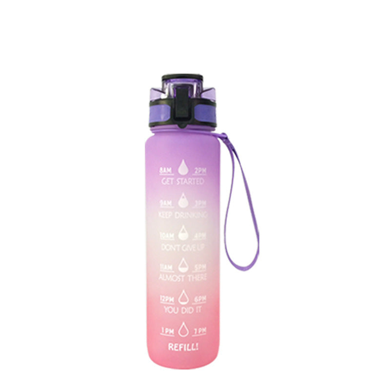 Transparent Motivation Water Bottle 1 Liter Bottled Kawaii Bpa Free Bottle Infuser Plastic Milk Sports Clear Water Bottle Kawaii Cup