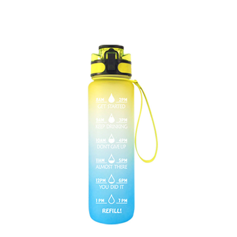 Transparent Motivation Water Bottle 1 Liter Bottled Kawaii Bpa Free Bottle Infuser Plastic Milk Sports Clear Water Bottle Kawaii Cup