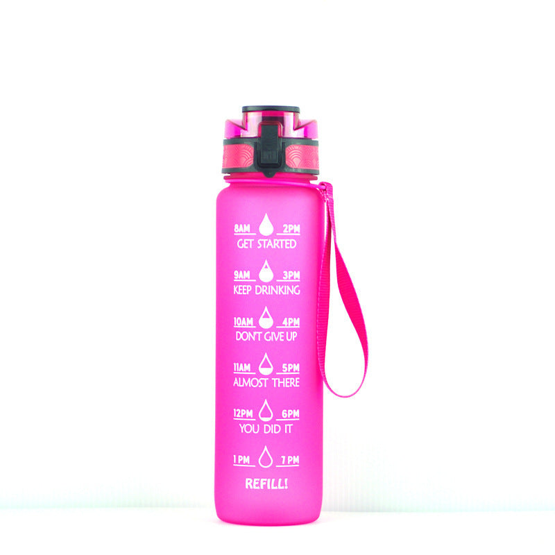 Transparent Motivation Water Bottle 1 Liter Bottled Kawaii Bpa Free Bottle Infuser Plastic Milk Sports Clear Water Bottle Kawaii Cup