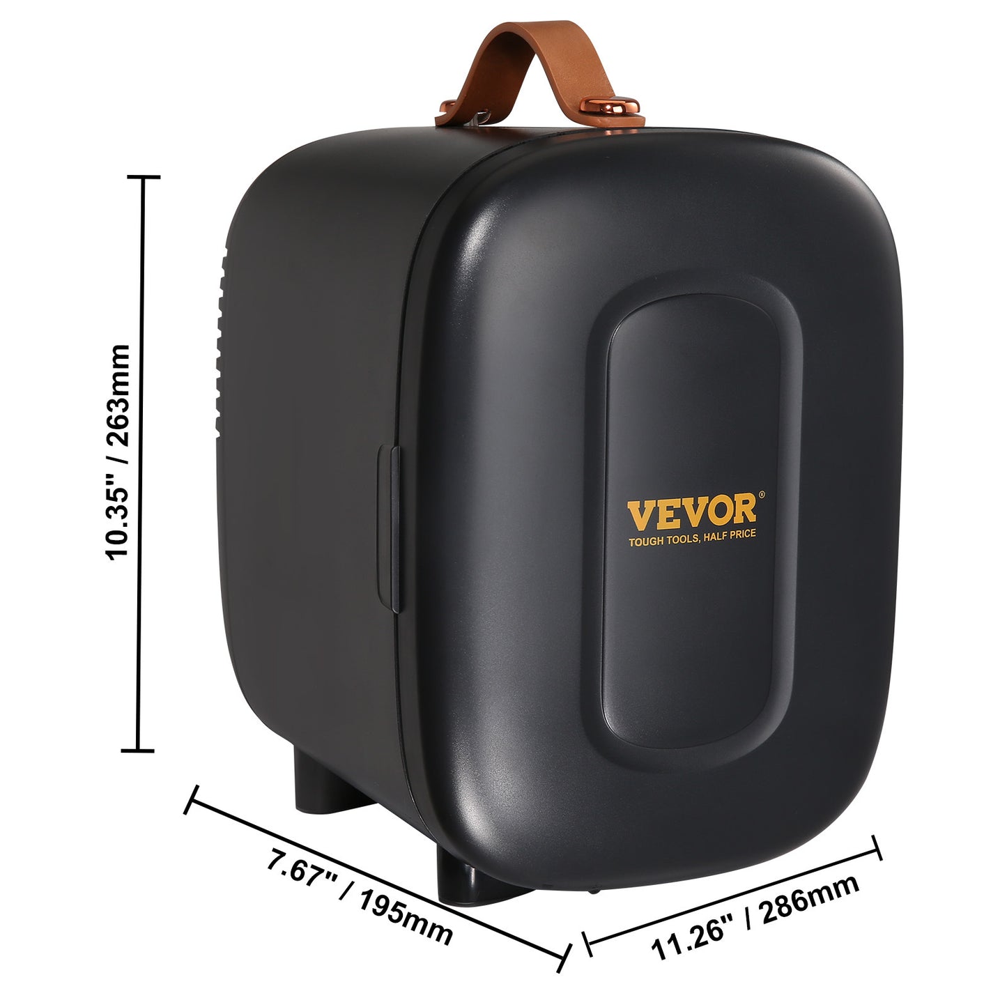 Vevor Mini Fridge for Office, 4 Liter 6 Can Small Refrigerator For Beverage or Food, AC DC Cooler & Warmer, Mute Portable Tiny Fridge For Bedroom Office Dorm Desk Car Travel, ETL Certified, Black