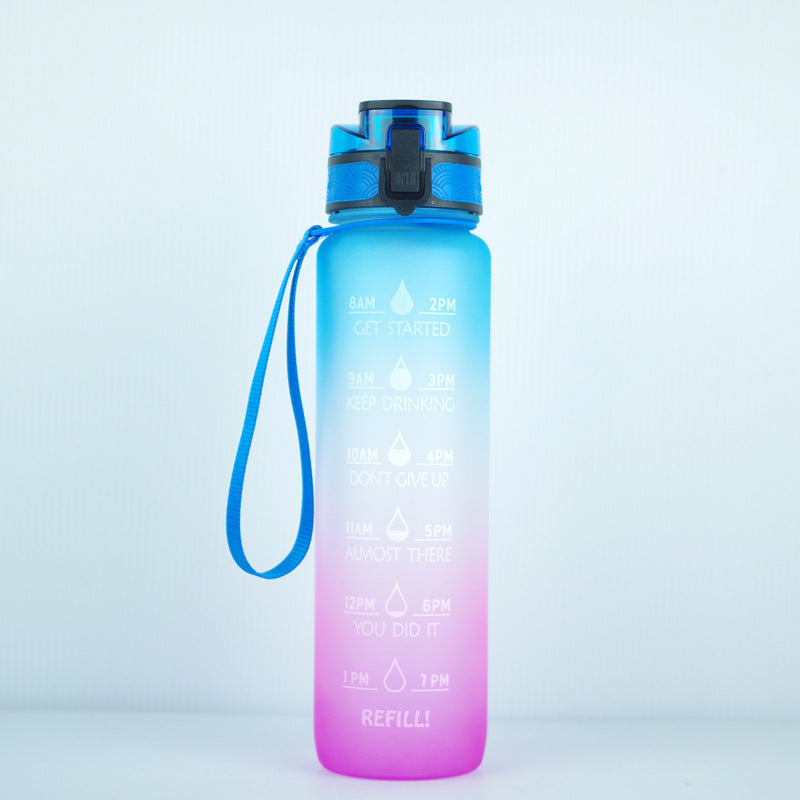 Transparent Motivation Water Bottle 1 Liter Bottled Kawaii Bpa Free Bottle Infuser Plastic Milk Sports Clear Water Bottle Kawaii Cup