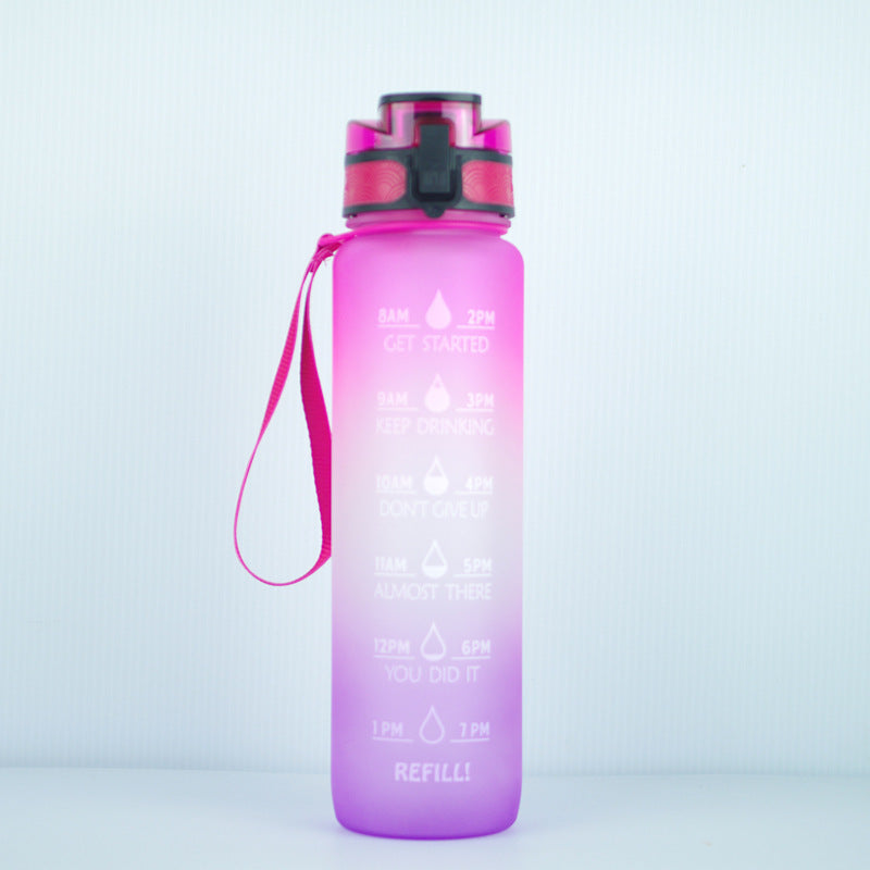 Transparent Motivation Water Bottle 1 Liter Bottled Kawaii Bpa Free Bottle Infuser Plastic Milk Sports Clear Water Bottle Kawaii Cup