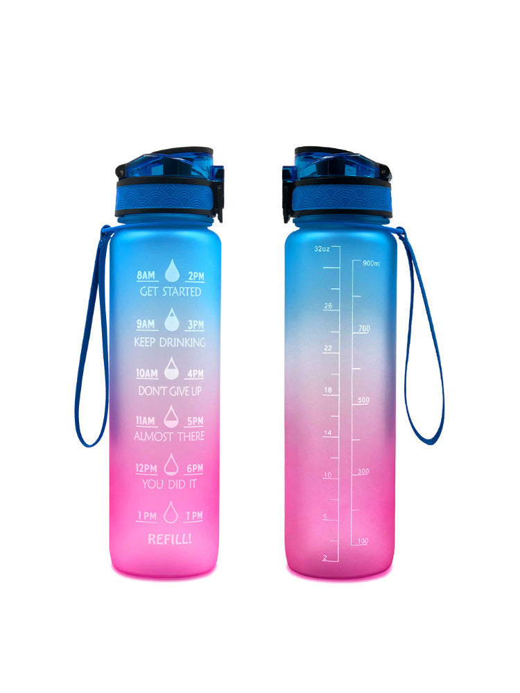 Transparent Motivation Water Bottle 1 Liter Bottled Kawaii Bpa Free Bottle Infuser Plastic Milk Sports Clear Water Bottle Kawaii Cup